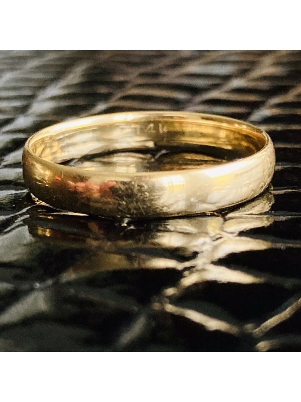 14K Solid Gold Band 4mm Stackable Ring